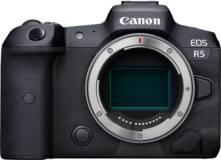 Appareil photo hybride Canon EOS R5, idéal pour les photographes professionnels, offrant une qualité d'image supérieure et des fonctionnalités avancées pour saisir chaque instant avec une netteté remarquable.